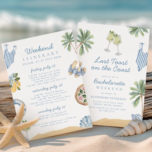 Invitation Dernier toast sur la Côte Bachelorette Party