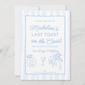 Invitation Dernier toast sur la côte Bachelorette Party (Devant)