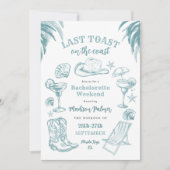 Invitation Dernier toast sur la Côte Bachelorette Party (Devant)