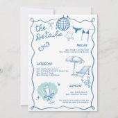 Invitation Dernier Toast sur la Côte Bachelorette Week-end (Dos)