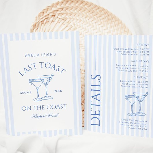 Invitation Dernier Toast Sur La Côte Bachelorette Week-End