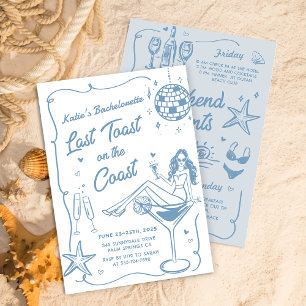 Invitation Dernier Toast Sur La Côte Bachelorette Week-End