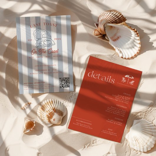 Invitation Dernier Toast sur la Côte Bachelorette Week-end