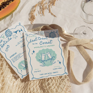 Invitation Dernier Toast sur la Côte Bachelorette Week-end