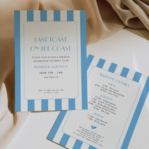 Invitation Dernier Toast sur la Côte Bachelorette Week-end