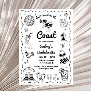 Invitation Dernier Toast Sur La Côte Bachelorette Week-End
