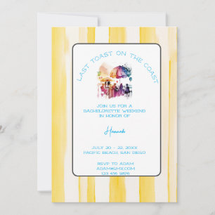 Invitation Dernier Toast Sur La Côte Bachelorette Week-End