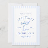 Invitation Dernier Toast Sur La Côte Bachelorette Week-End (Devant)