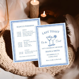 Invitation Dernier toast sur la côte Bachelorette Week-end de