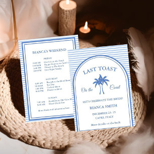 Invitation Dernier toast sur la côte Bachelorette Week-end de