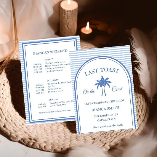 Invitation Dernier toast sur la côte Bachelorette Week-end de