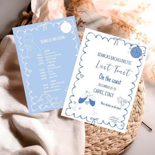 Invitation Dernier toast sur la côte Bachelorette Week-end de
