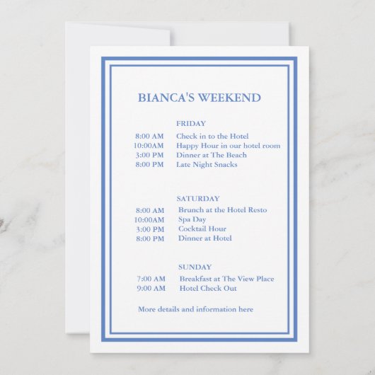 Invitation Dernier toast sur la côte Bachelorette Week-end de (Dos)