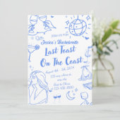 Invitation Dernier Toast Sur La Côte Bachelorette Week-End Pa (Debout devant)