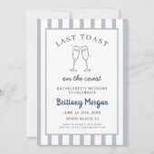 Invitation Dernier Toast Sur La Côte Beach Bachelorette Party (Devant)