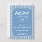 Invitation Dernier toast sur la côte Blue Bachelorette fête (Devant)