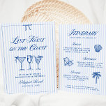 Invitation Dernier toast sur la côte Élégant poitrine tirée à<br><div class="desc">Cet élégant design "Dernier Toast on the Coast" est parfait pour une fête de plage ou de bachelorette côtière. Le design est un beau thème balnéaire, avec une police design et un agencement sophistiqué qui impressionnera vos invités. Au verso de l'invitation, vous trouverez tous les détails du week-end pour la...</div>