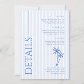 Invitation Dernier Toast Sur La Côte Palmiers Bachelorette (Dos)