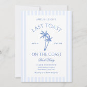 Invitation Dernier Toast Sur La Côte Palmiers Bachelorette (Devant)