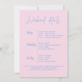 Invitation Dernier toast sur la côte Pink Bachelorette fête (Dos)