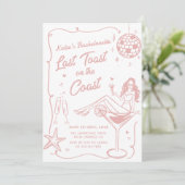 Invitation Dernier Toast Sur La Côte Rose Bachelorette Week-E (Debout devant)
