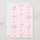 Invitation Dernier Toast Sur La Côte Rose Floral Bachelorette (Dos)