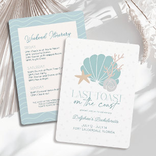 Invitation Dernier toast sur la côte Shell Bachelorette Week-