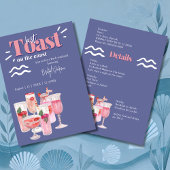 Invitation dernier toast sur la côte week-end bachelorette