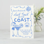 Invitation Dernier Toast Sur La Côte Week-end de Bachelorette (Debout devant)
