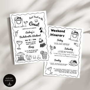 Invitation Dernier Toast Sur La Côte Week-end Entre Filles