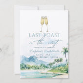 Invitation Dernier toast sur la plage de la Côte Bachelorette (Devant)