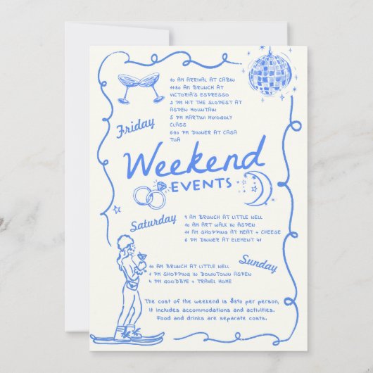 Invitation Dernier Toast Sur Les Pistes Week-end Enterrement (Dos)