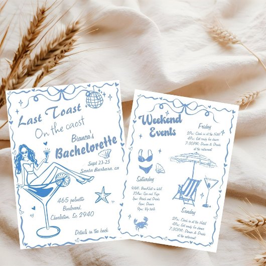 Invitation Dernier Toast Tiré À La Main Sur La Bachelorette C