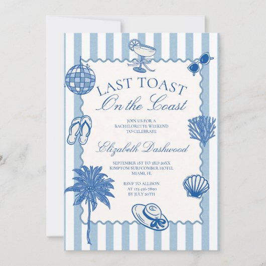 Invitation Dernier toast tiré à la main sur la Bachelorette d (Devant)