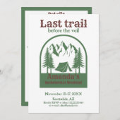 Invitation Dernier Trail Camp Bachelorette Itinéraire Week-en (Devant / Derrière)