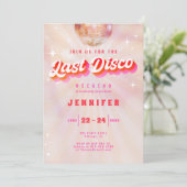 Invitation Dernier week-end Disco Rose Red Retro Bachelorette (Debout devant)