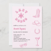 Invitation Dernier week-end Rodeo rose bachelorette (Devant)