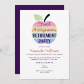 Invitation Dernière affectation Apple Teacher RetiParty (Devant / Derrière)