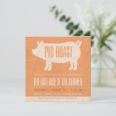 Invitation Dernière BBQ de l'été Fête du porc rôti (Debout devant)