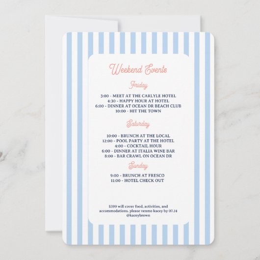 Invitation Dernière côte toast Bachelorette Week-end (Dos)