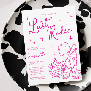 Invitation Dernière Cowgirl Rose Disco Enterrement de Vie de