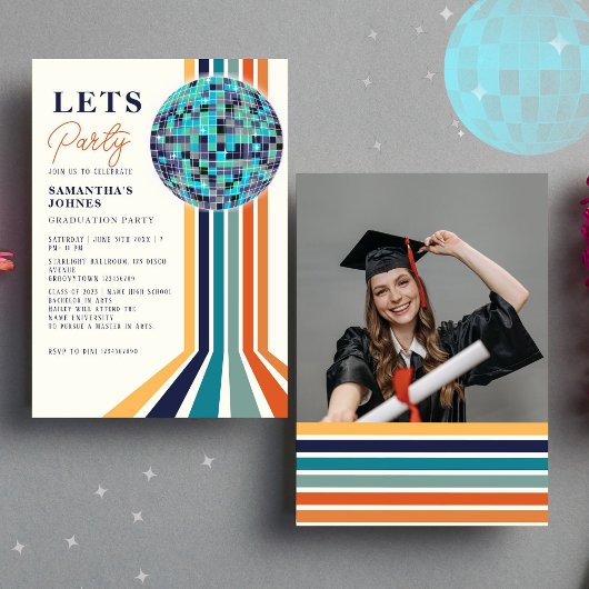 Invitation Dernière danse Retro Graduation Party Photo