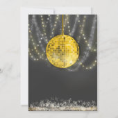 Invitation Dernière Disco Bash Bachelorette Party Glam Gold (Dos)