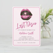 Invitation Dernière Disco Hot Pink Sassy Fun Bachelorette Par (Debout devant)