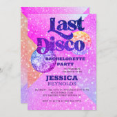 Invitation Dernière disco rétro 70 bachelorette party (Devant / Derrière)