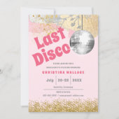 Invitation Dernière disco rétro Glam Pink Gold Bachelorette (Devant)