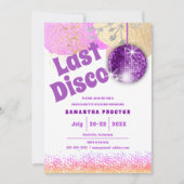 Invitation Dernière Disco Rétro Glam Purple Gold Bachelorette (Devant)