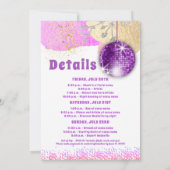 Invitation Dernière Disco Rétro Glam Purple Gold Bachelorette (Dos)