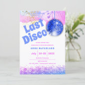 Invitation Dernière discothèque Glam Retro Blue Rose Bachelor (Debout devant)