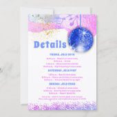 Invitation Dernière discothèque Glam Retro Blue Rose Bachelor (Dos)